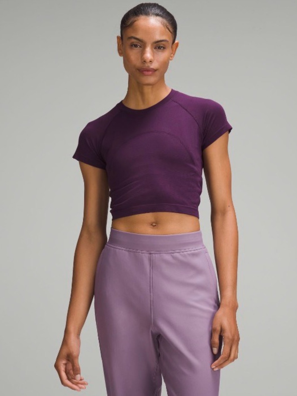 Swiftly-Tech Cropped Short Sleeve- Dramatic Magenta